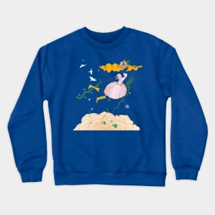 Woman Flying Nature Concept Crewneck Sweatshirt